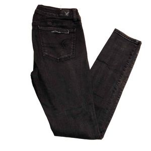 AEO Black Distressed Jegging